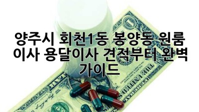 양주시 회천1동, 봉양동 원룸 이사? 용달이사 견적부터 완벽 가이드!