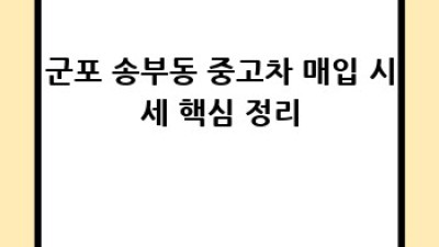 군포시 송부동 중고차 매입 시세 확인하세요!