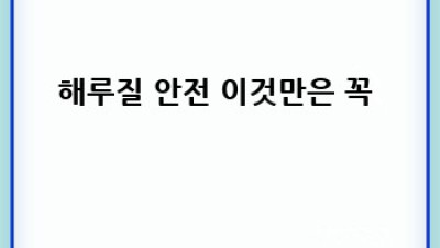 내게 딱 맞는 해루질바지👖찾기 A to Z✨